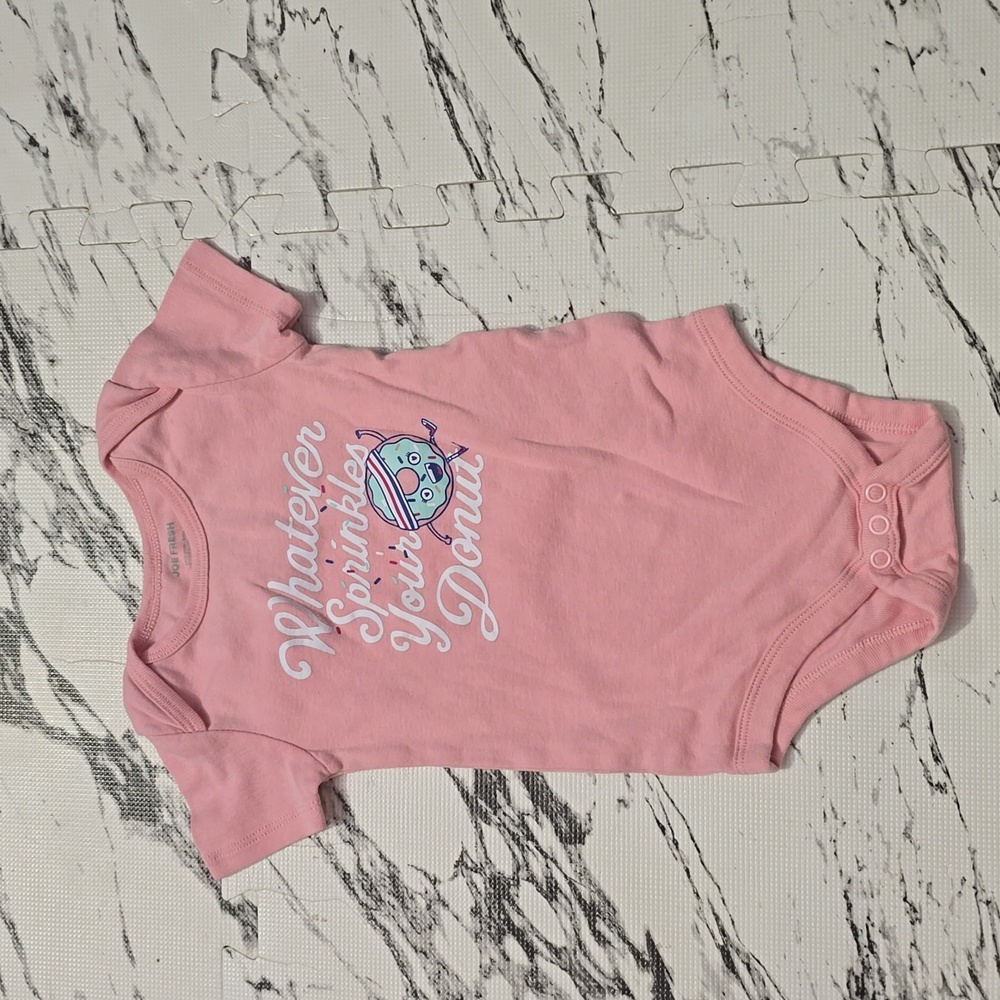 Gerber Pink Bodysuit with Donut Graphic